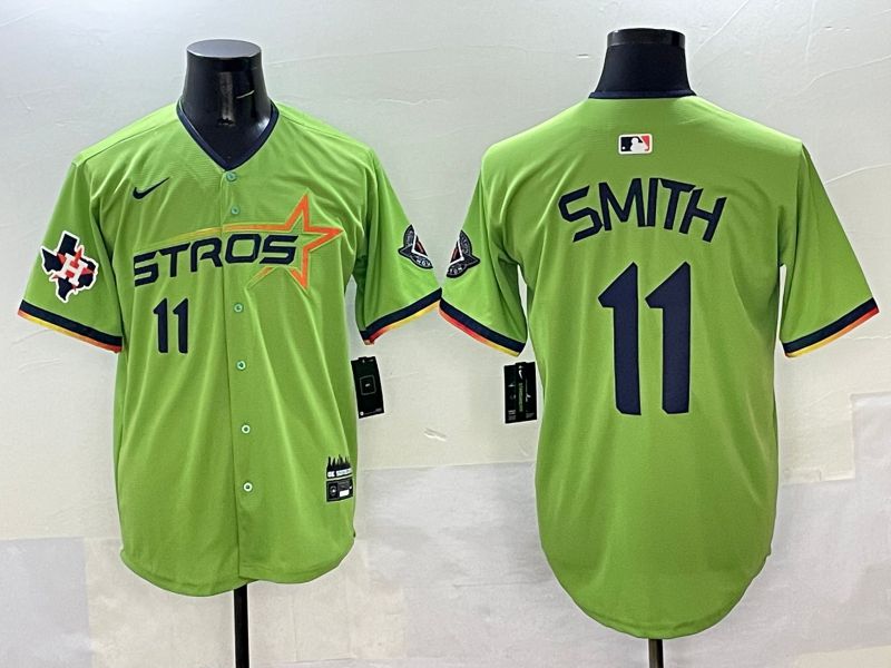 Men Houston Astros #11 Smith Green three generations Joint Name 2025 Nike MLB Jersey style 6